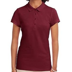 IZOD Juniors Women’s Maroon Short Sleeve Uniform Polo Shirt